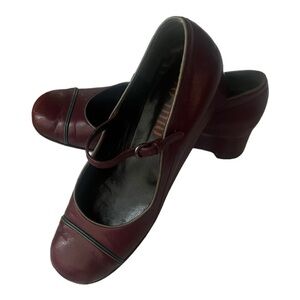 Vintage Burgundy Leather Miu Miu Mary Jane's
